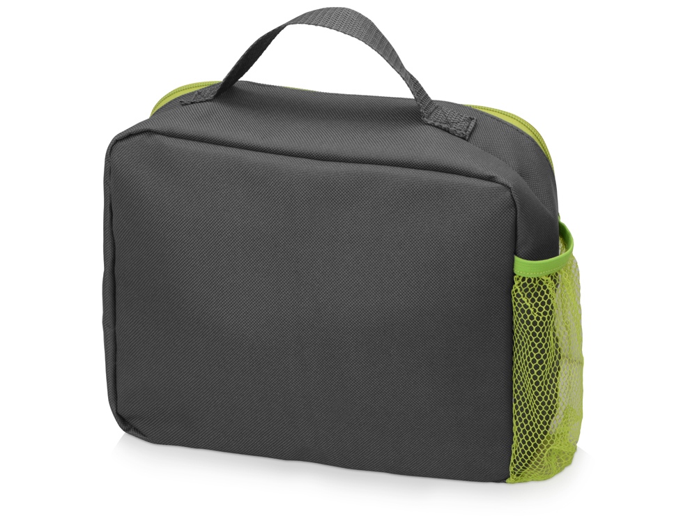 Изотермическая сумка-холодильник Breeze для ланч-бокса, серый/зел яблоко - купить оптом