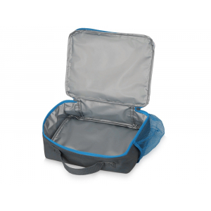 Изотермическая сумка-холодильник Breeze для ланч-бокса, серый/голубой - купить оптом