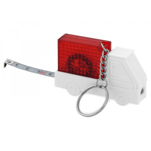 Брелок-рулетка Автомобиль с фонариком, 1 м., белый/красный - купить оптом