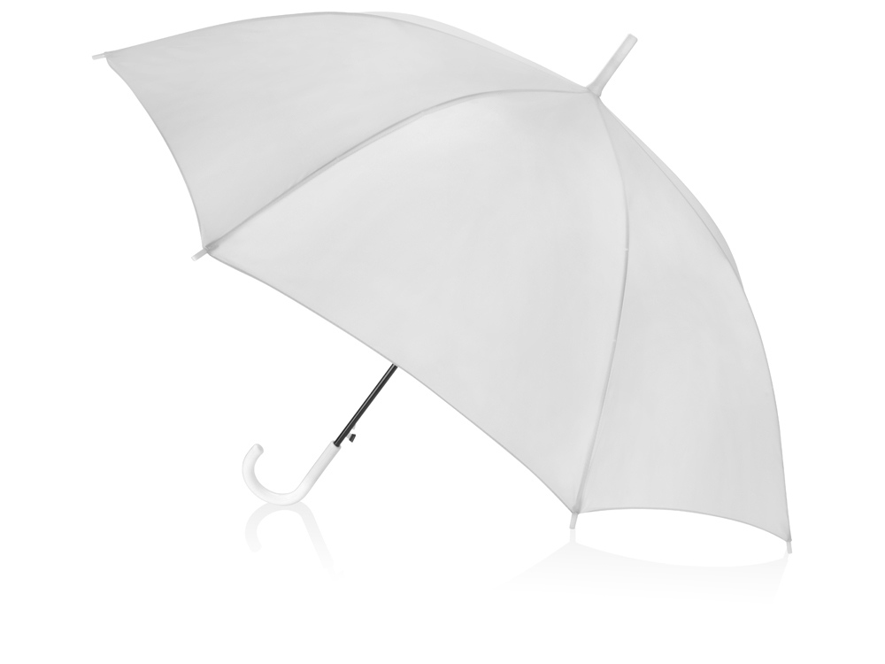 Зонт-трость полуавтоматический с пластиковой ручкой, холодный белый - купить оптом