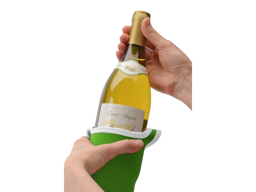 Декоративный чехол для бутылки вина, зеленый/белый - купить оптом