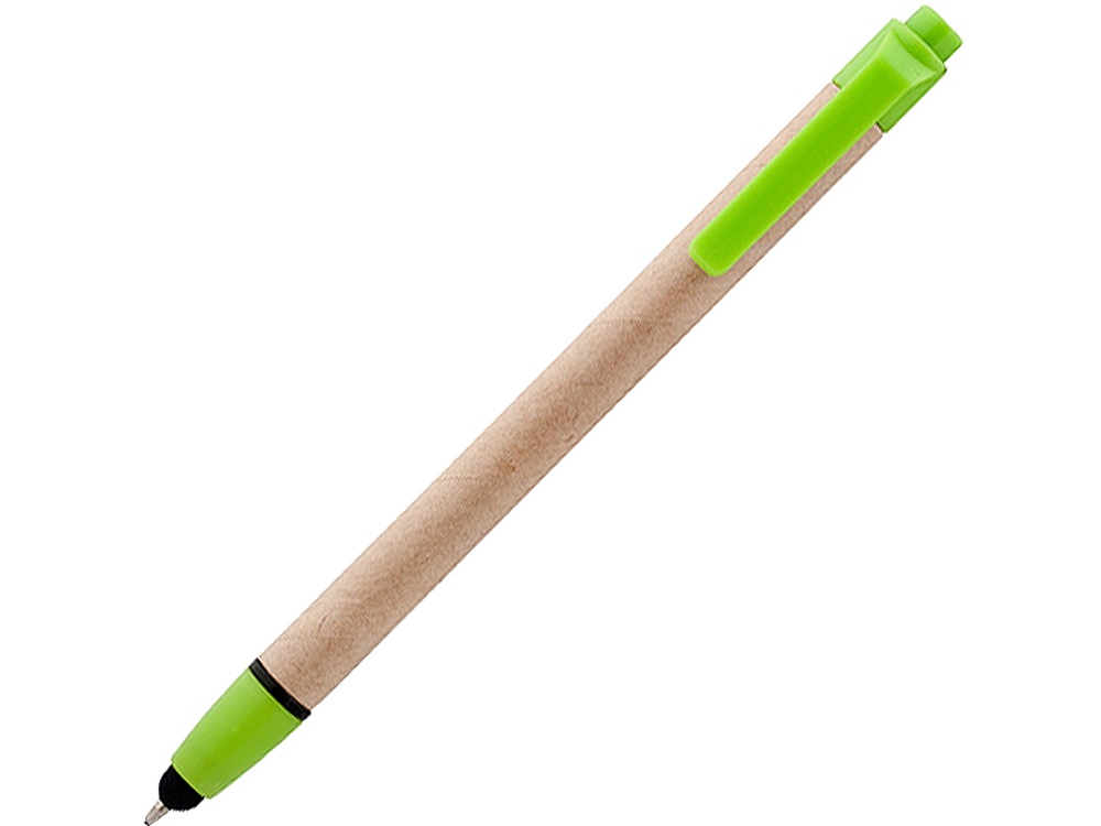 Ручка-стилус шариковая Planet, бежевый/лайм - купить оптом