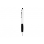 Ручка-стилус шариковая Ziggy черные чернила, серебристый/черный, фото 2