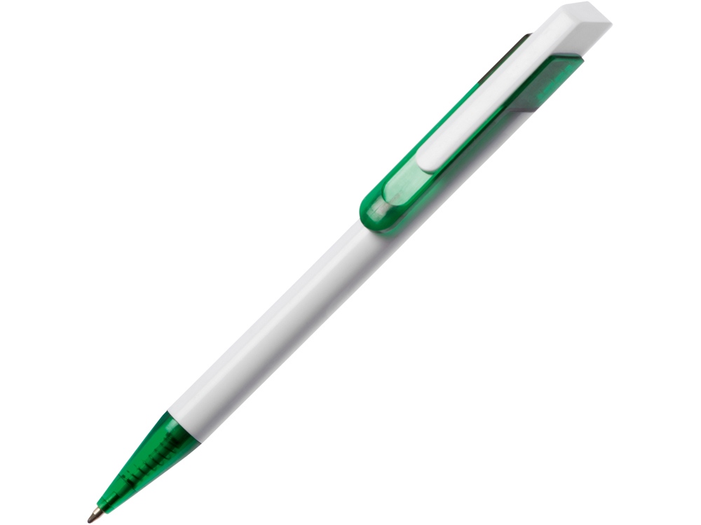 Ручка шариковая Бавария белая/зеленая, белый/ зеленый - купить оптом
