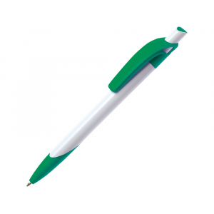 Ручка шариковая Тироль, белый/зеленый - купить оптом