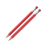 Набор Даллас: ручка шариковая, карандаш с ластиком в футляре, красный