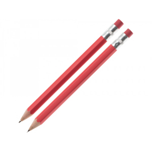 Набор Даллас: ручка шариковая, карандаш с ластиком в футляре, красный - купить оптом
