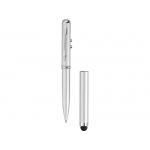 Ручка-стилус Каспер 3 в 1, серебристый, фото 1