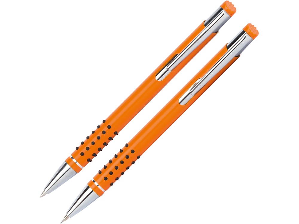 Набор Онтарио: ручка шариковая, карандаш механический, оранжевый/серебристый - купить оптом