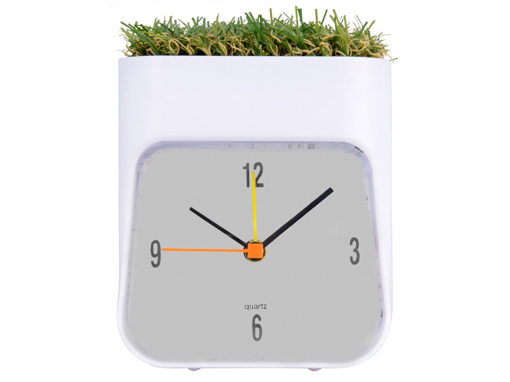 Часы настольные Grass, белый/зеленый - купить оптом