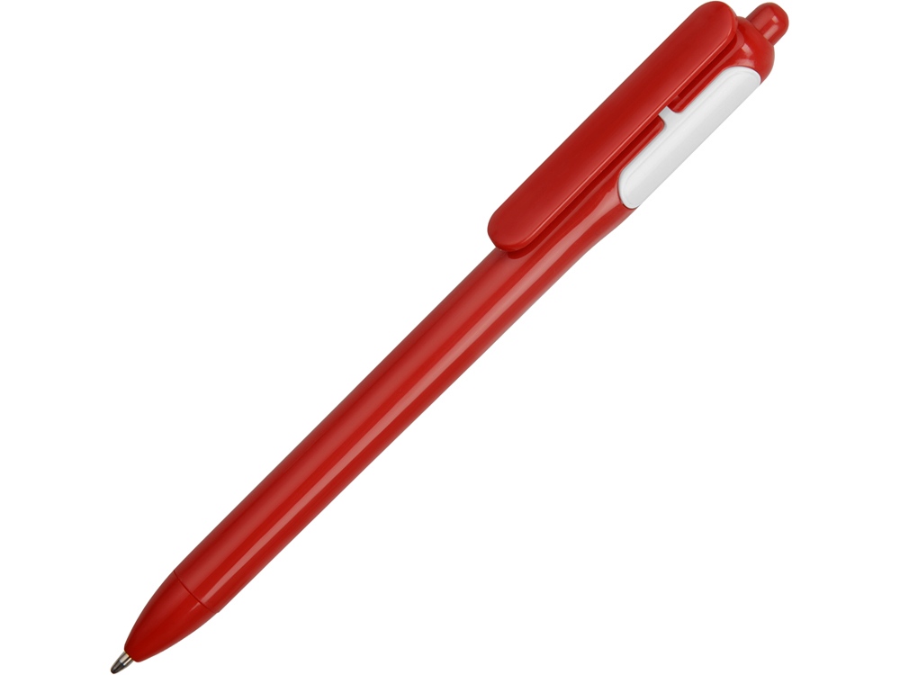 Ручка шариковая цветная, красный/белый - купить оптом