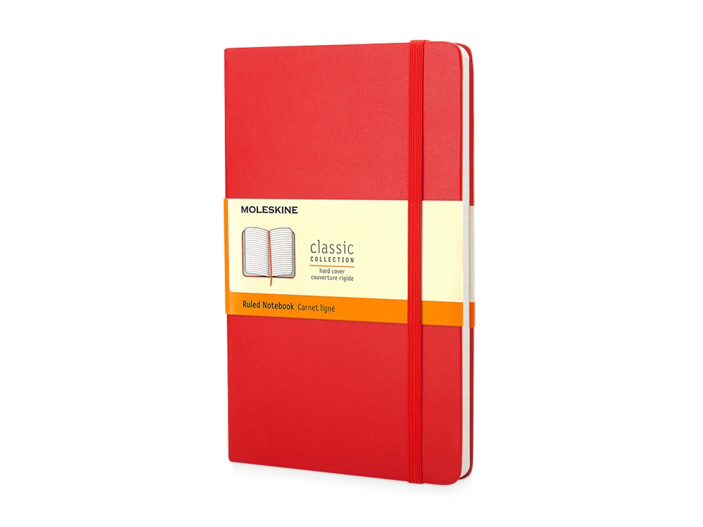 Записная книжка Moleskine Classic (в линейку) в твердой обложке, Pocket (9x14см), красный - купить оптом