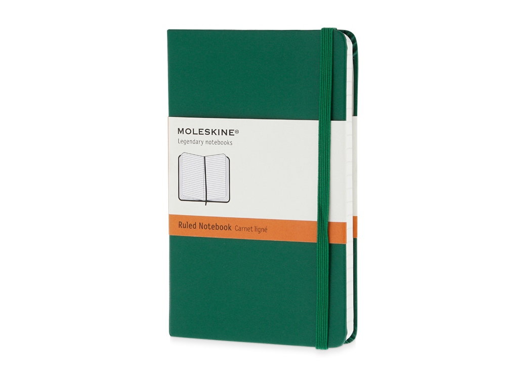 Записная книжка Moleskine Classic (в линейку) в твердой обложке, Pocket (9x14см), зеленый - купить оптом