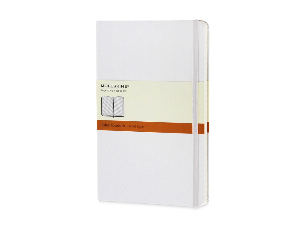 Записная книжка Moleskine Classic (в линейку) в твердой обложке, Large (13х21см), белый - купить оптом