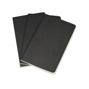 Записная книжка Moleskine Cahier (нелинованный, 3 шт.), Large (13х21см), черный - купить оптом