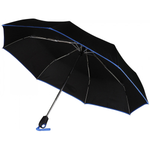 Зонт складной Уоки, черный/синий (Р) - купить оптом