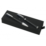 Подарочный набор Lapo: ручка шариковая, ручка-роллер. Ungaro, черный, темно-синий, серебристый, фото 1