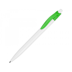 Ручка шариковая Какаду, белый/зеленое яблоко - купить оптом