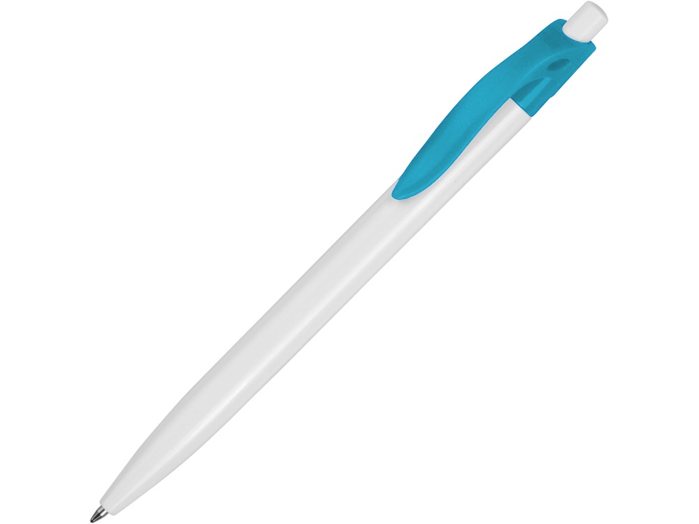 Ручка шариковая Какаду, белый/бирюзовый - купить оптом