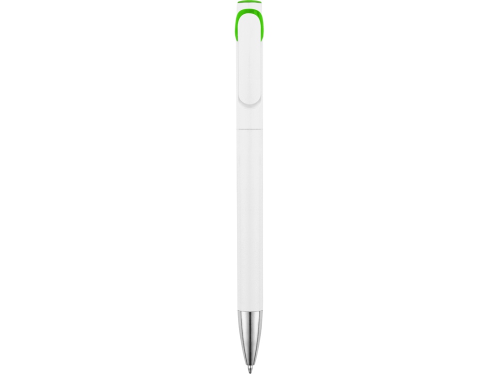 Ручка шариковая Локи, белый/зеленое яблоко - купить оптом