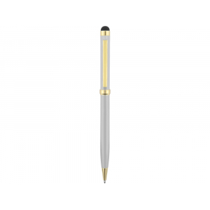 Ручка шариковая Голд Сойер со стилусом, серебристый - купить оптом