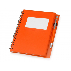 Блокнот Контакт с ручкой, оранжевый - купить оптом