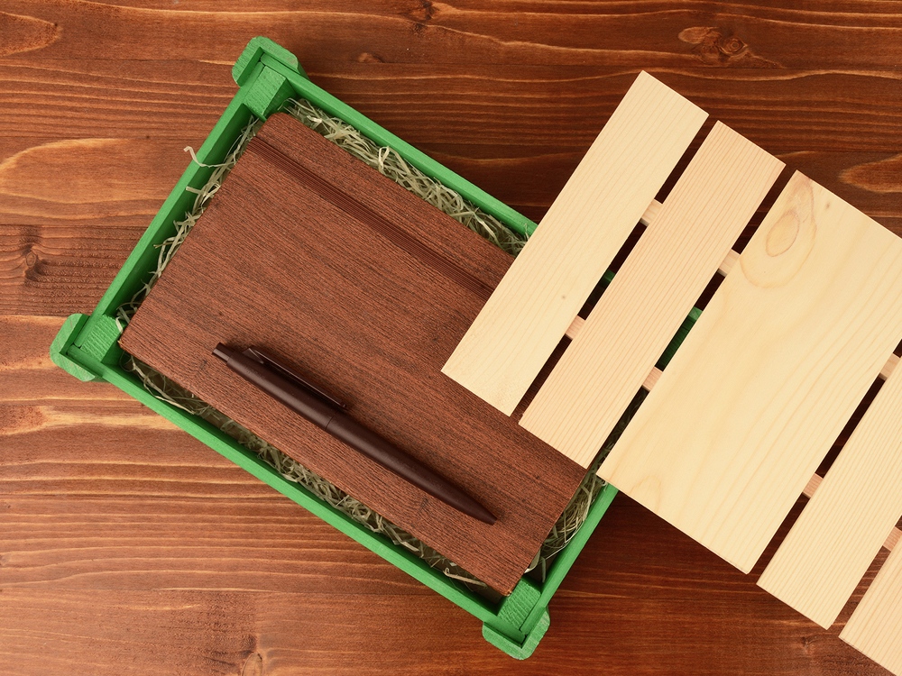 Подарочная деревянная коробка, зеленый - купить оптом