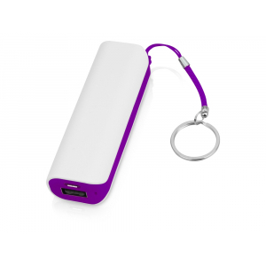 Портативное зарядное устройство (power bank) Basis, 2000 mAh, белый/фиолетовый - купить оптом