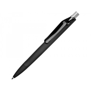Ручка пластиковая шариковая Prodir ds6prr-Z75 софт-тач, черный с серебристой кнопкой - купить оптом