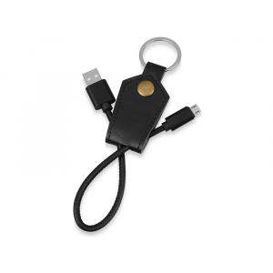 Кабель-брелок USB-MicroUSB Pelle, черный - купить оптом