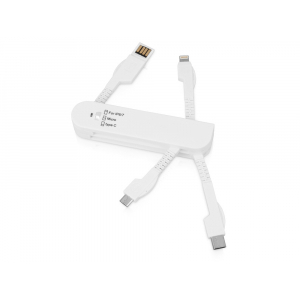 Универсальный переходник Smarty (Micro USB / Lightning / Type C), белый - купить оптом