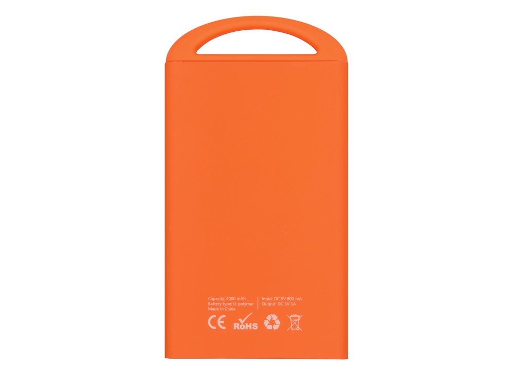 Портативное зарядное устройство Shine с зеркальной гравировкой, 4000 mAh, оранжевый - купить оптом
