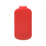 Портативное зарядное устройство Pin на 4000 mAh с большой площадью нанесения и клипом для крепления к одежде или сумке, красный, фото 2