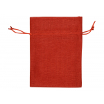 Мешочек подарочный, искусственный лен, средний, красный, фото 1