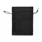 Мешочек подарочный, искусственный лен, средний, черный, фото 1