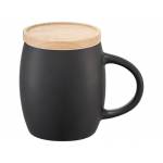 Керамическая чашка Hearth с деревянной крышкой-костером, черный/белый, фото 1