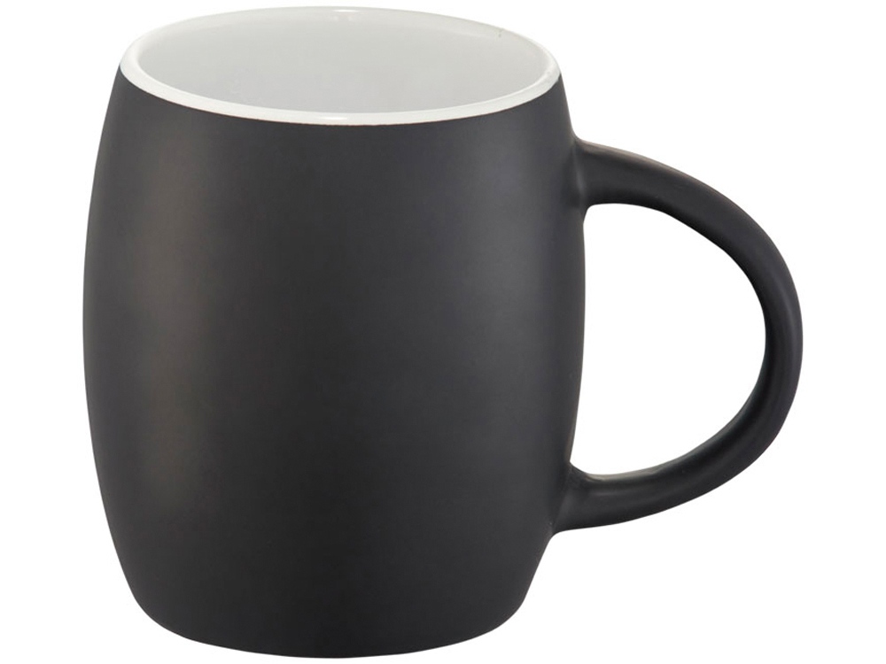Керамическая чашка Hearth с деревянной крышкой-костером, черный/белый - купить оптом