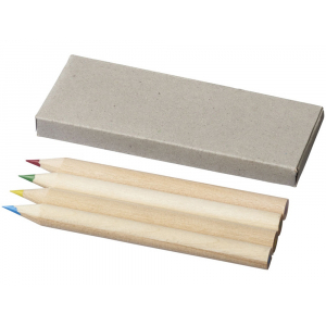 Набор карандашей 4 предмета, карандаши- натуральный, коробка- серый - купить оптом