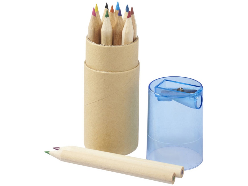 Набор карандашей 12 единиц, натуральный/голубой - купить оптом