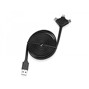 USB-переходник XOOPAR W CABLE 3 в 1, черный - купить оптом