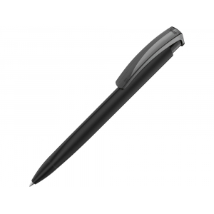 Ручка шариковая трехгранная UMA TRINITY K transparent GUM, soft-touch, черный - купить оптом