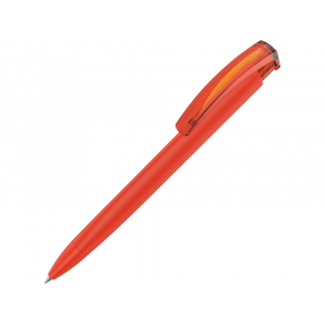 Ручка шариковая трехгранная UMA TRINITY K transparent GUM, soft-touch, оранжевый - купить оптом