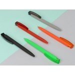 Ручка шариковая трехгранная UMA TRINITY K transparent GUM, soft-touch, оранжевый, фото 1