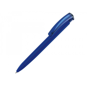 Ручка шариковая трехгранная UMA TRINITY K transparent GUM, soft-touch,  темно-синий - купить оптом