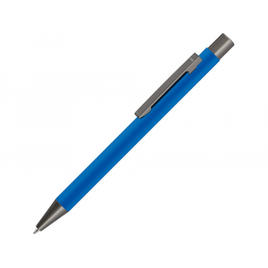 Ручка шариковая UMA STRAIGHT GUM soft-touch, с зеркальной гравировкой, синий - купить оптом