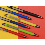 Ручка шариковая UMA STRAIGHT GUM soft-touch, с зеркальной гравировкой, темно синий, темно-синий, фото 1