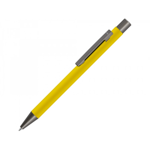 Ручка шариковая UMA STRAIGHT GUM soft-touch, с зеркальной гравировкой, желтый - купить оптом