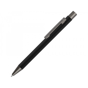 Ручка шариковая UMA STRAIGHT GUM soft-touch, с зеркальной гравировкой, черный - купить оптом