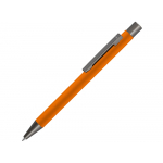 Ручка шариковая UMA STRAIGHT GUM soft-touch, с зеркальной гравировкой, оранжевый