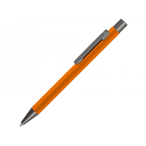 Ручка шариковая UMA STRAIGHT GUM soft-touch, с зеркальной гравировкой, оранжевый - купить оптом